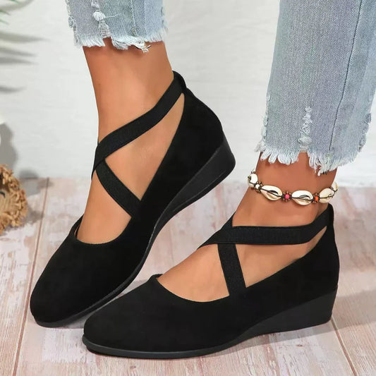 Women’s Comfortable Strap Wedge Walking Shoes