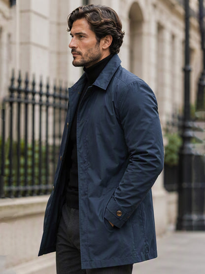 Men's Button-Front Collared Coat