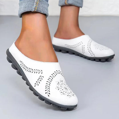Women’s Floral Cutout Slip-On Mule Flats