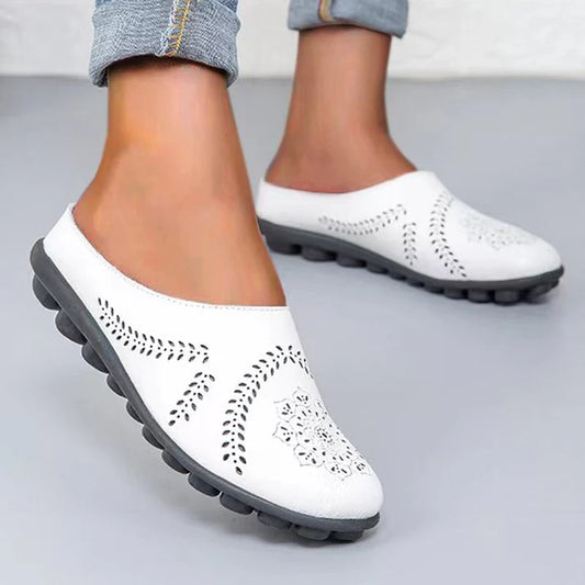 Women’s Floral Cutout Slip-On Mule Flats