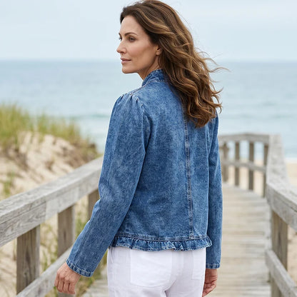 Women's Open-Front Ruffle-Trim Jacket