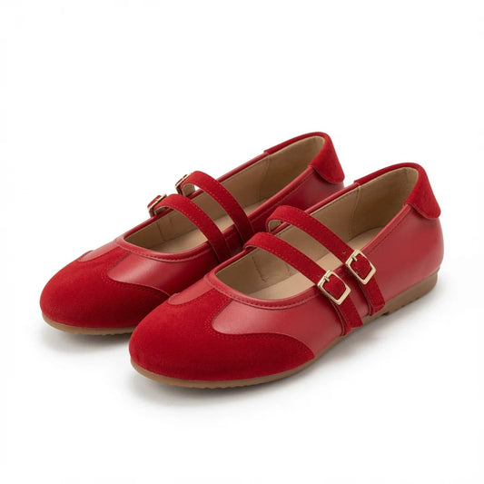 Women's Double Buckle Mary Jane Flats