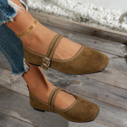Women's Buckle Strap Pointed-Toe Flat Shoes