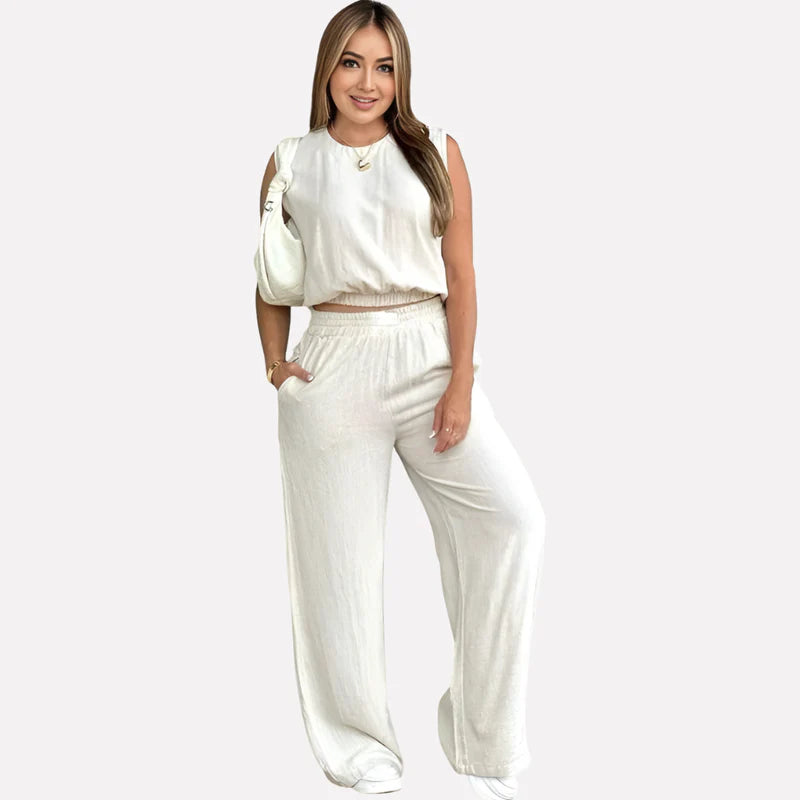 Women's Relaxed Wide-Leg Lounge Set