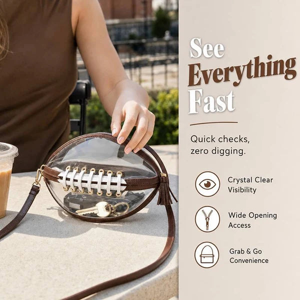 Football-Shaped Crossbody Bag