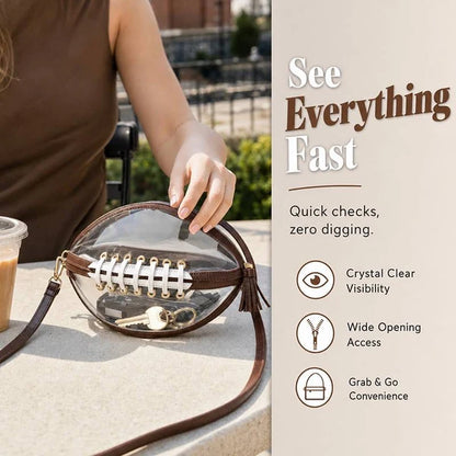 Football-Shaped Crossbody Bag
