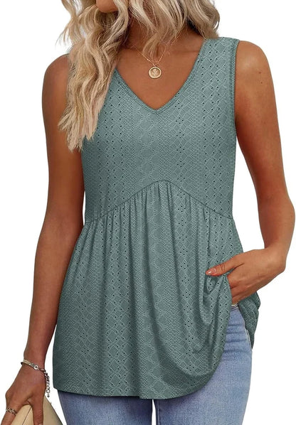 Women’s Printed V-Neck Peplum Top