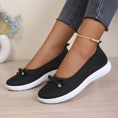 Women's Knit Bow Slip-On Flats