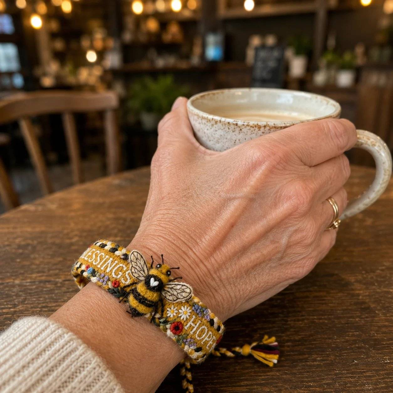 Handmade Honey Bee Woven Bracelet