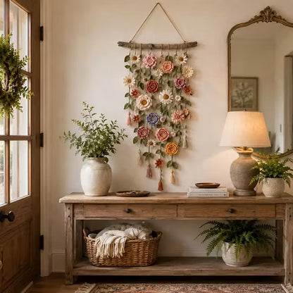Crochet Floral Wall Hanging Decor