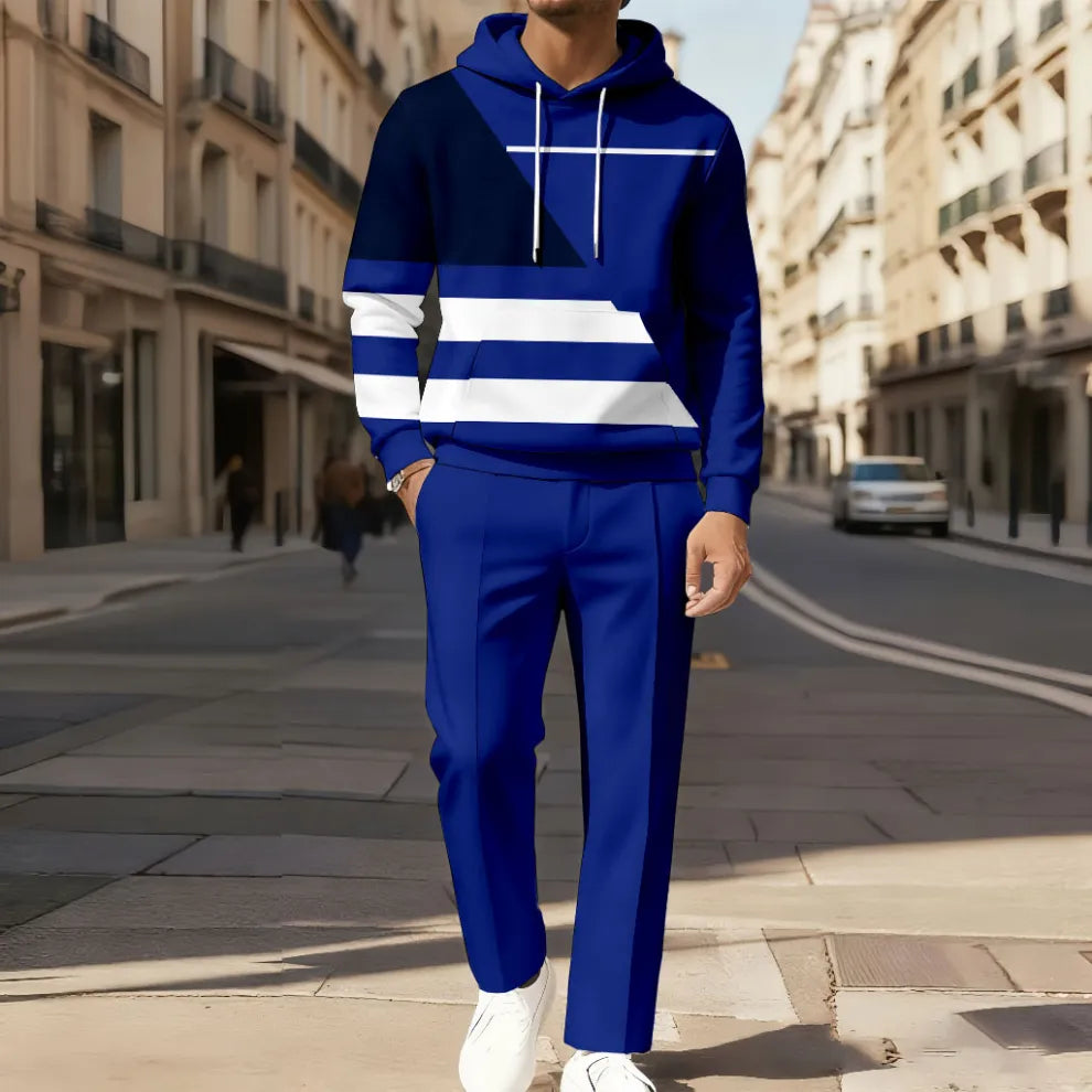 Men's Hooded Sweatshirt and Pants Set