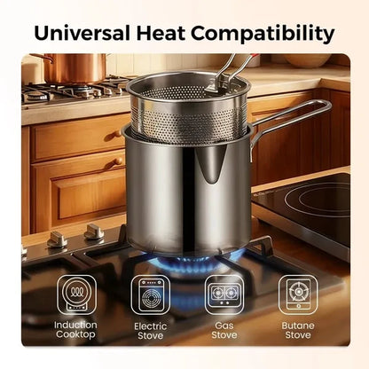 Stainless Steel Frying Pot with Grid