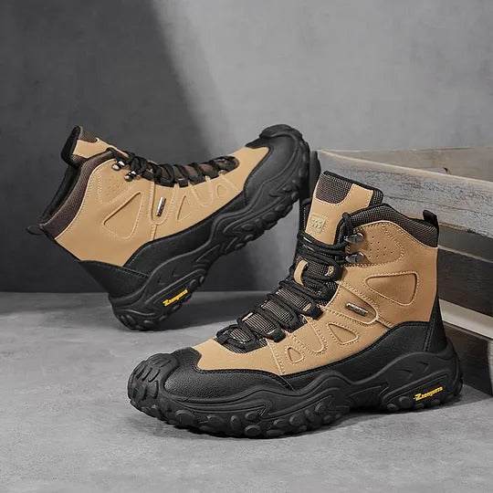 Men's High-Top Hiking Boots with Lace-Up Front