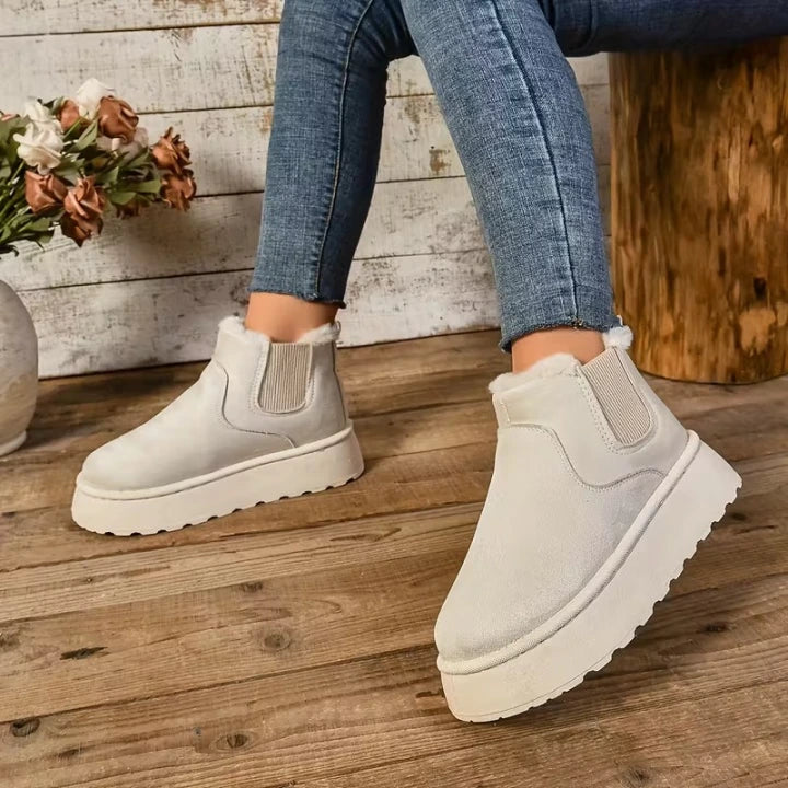 Women's Fuzzy-Collar Ankle Boots