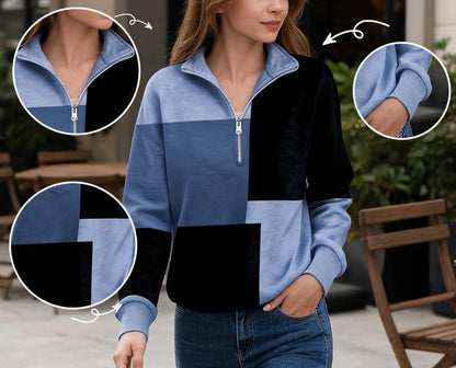 Women's Color Block Half-Zip Pullover
