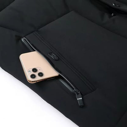 Men's Hooded Quilted Jacket with Front Pockets
