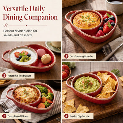 Divided Serving Dish with Side Handle
