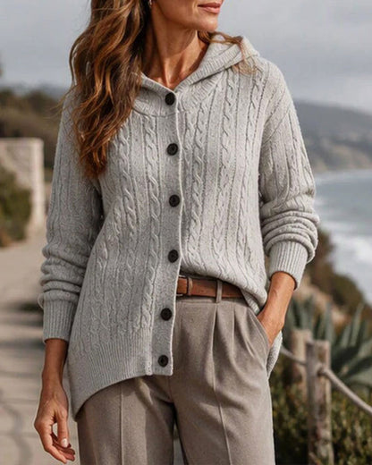 Women's Hooded Button-Front Cardigan