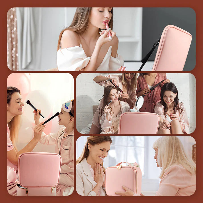 Portable LED Mirror Makeup Case