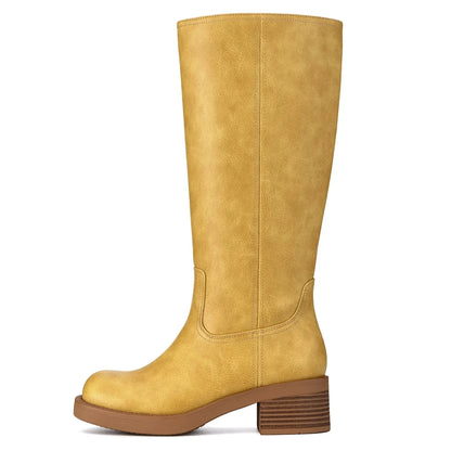Women's Knee-High Block Heel Boots