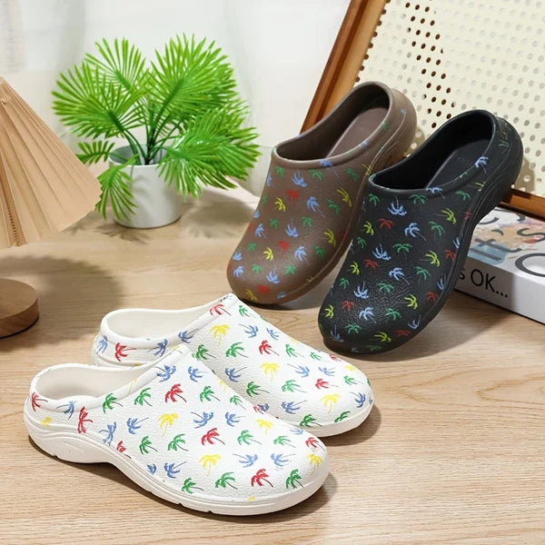 Women’s Coconut Tree Print Casual Slides