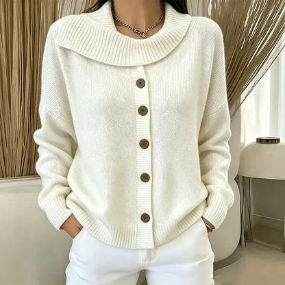 Women's Button-Front Shawl-Collar Cardigan
