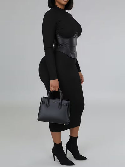 Women's Corset Detail Fitted Dress