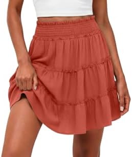 Women's Tiered Ruffle Skort with Built-In Shorts