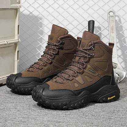 Men's High-Top Hiking Boots with Lace-Up Front
