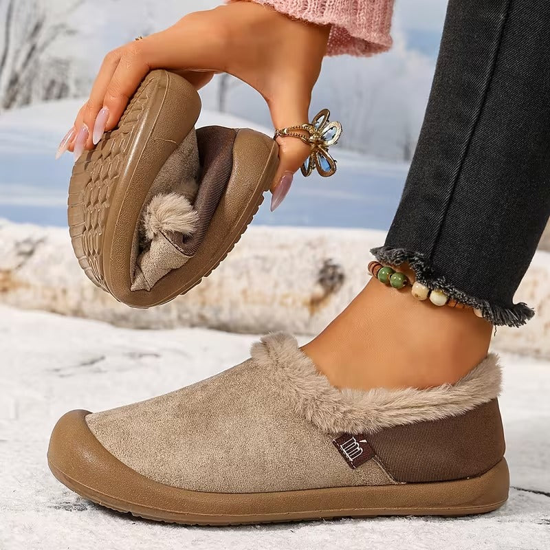 Women's Fuzzy Trim Slip-On Shoes