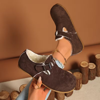 Women's Buckle Detail Lined Loafers