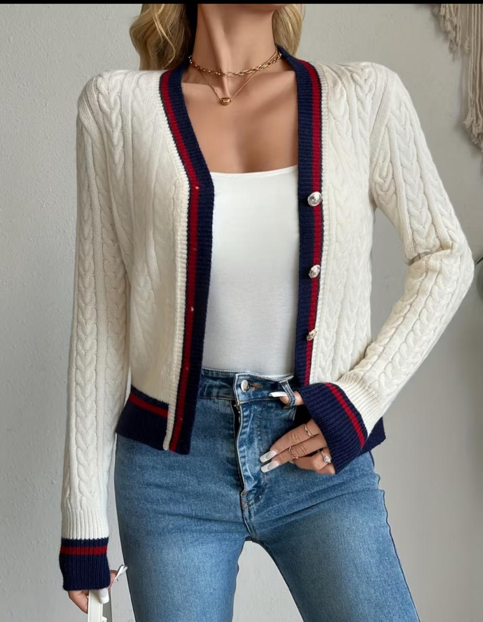 Women’s Colorblock V-Neck Cardigan