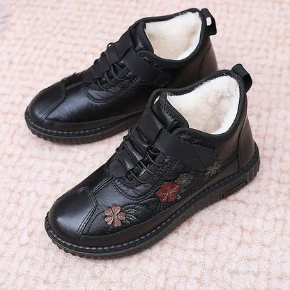 Women's Floral Embroidered Lace-Up Shoes