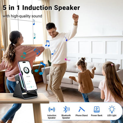 5-in-1 Wireless Induction Speaker Phone Stand