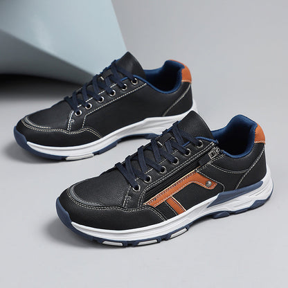 Men's Lace-Up Sneakers with Side Zipper