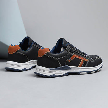 Men's Lace-Up Sneakers with Side Zipper