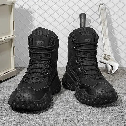 Men's High-Top Hiking Boots with Lace-Up Front