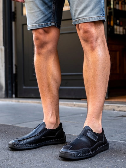 Men's Leather-Look Slip-On Casual Shoes