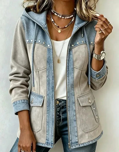 Women's Hooded Patchwork Jacket