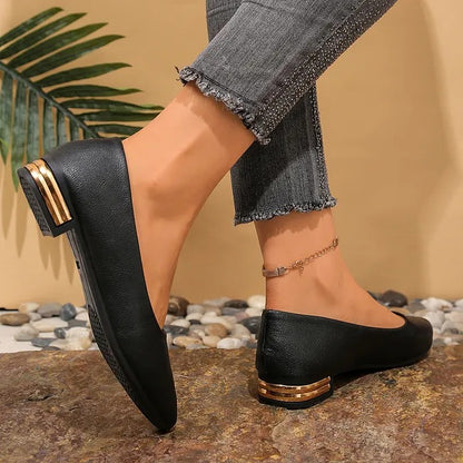 Women's Pointed-Toe Flats with Bow Detail