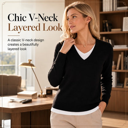 Women's V-Neck Layered Look Top