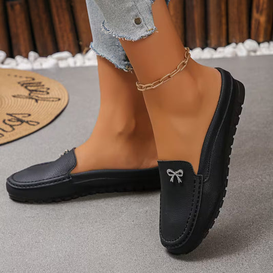 Women's Bow Detail Backless Loafers
