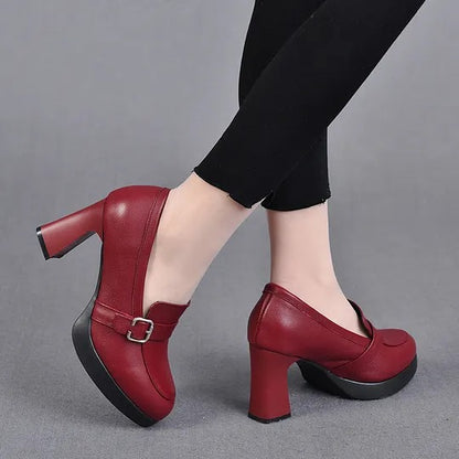 Women's Buckle Heeled Shoes