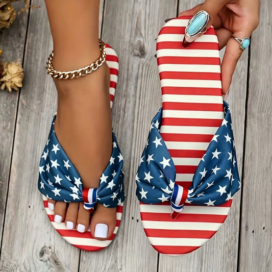 Women's Knotted Printed Flat Slide Sandals