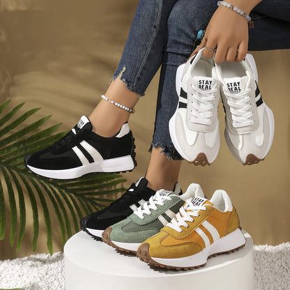 Women's Lace-Up Retro Low-Top Sneakers