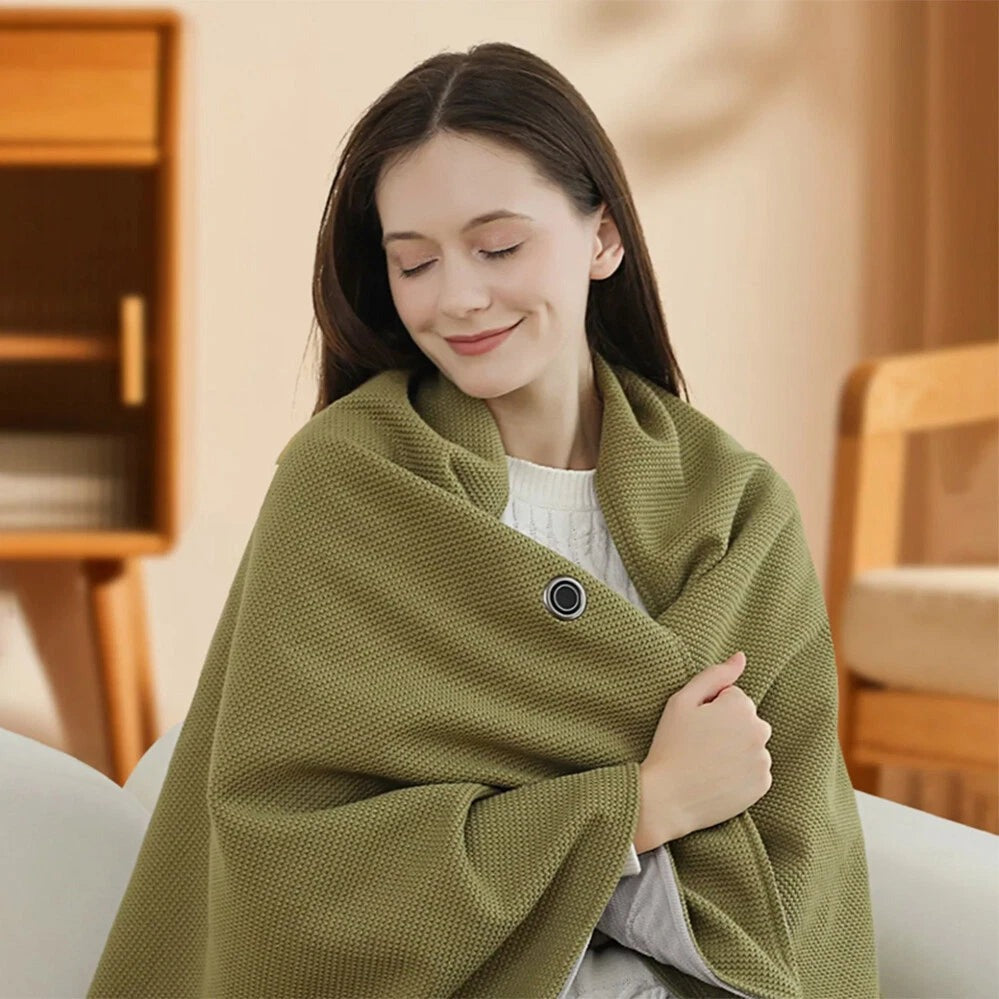 Electric Heated Wrap Shawl With Zipper