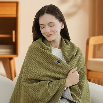 Electric Heated Wrap Shawl With Zipper