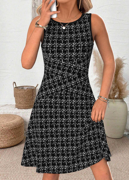 Women's Sleeveless Striped Fit & Flare Dress