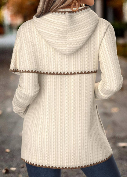 Women's Hooded Tunic Top with Decorative Trim