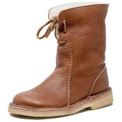 Women’s Leather-Look Lace-Up Ankle Boots